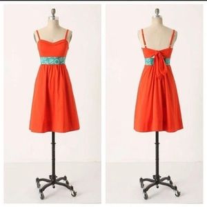 Anthropologie, Edme & Esylite Size 2 Orange Dress